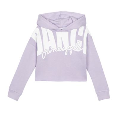 Girls' purple oversized 'Dance' hoodie